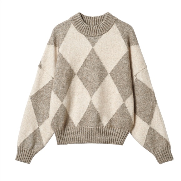H&M Argyle Patterned Sweater - Picture 1 of 8